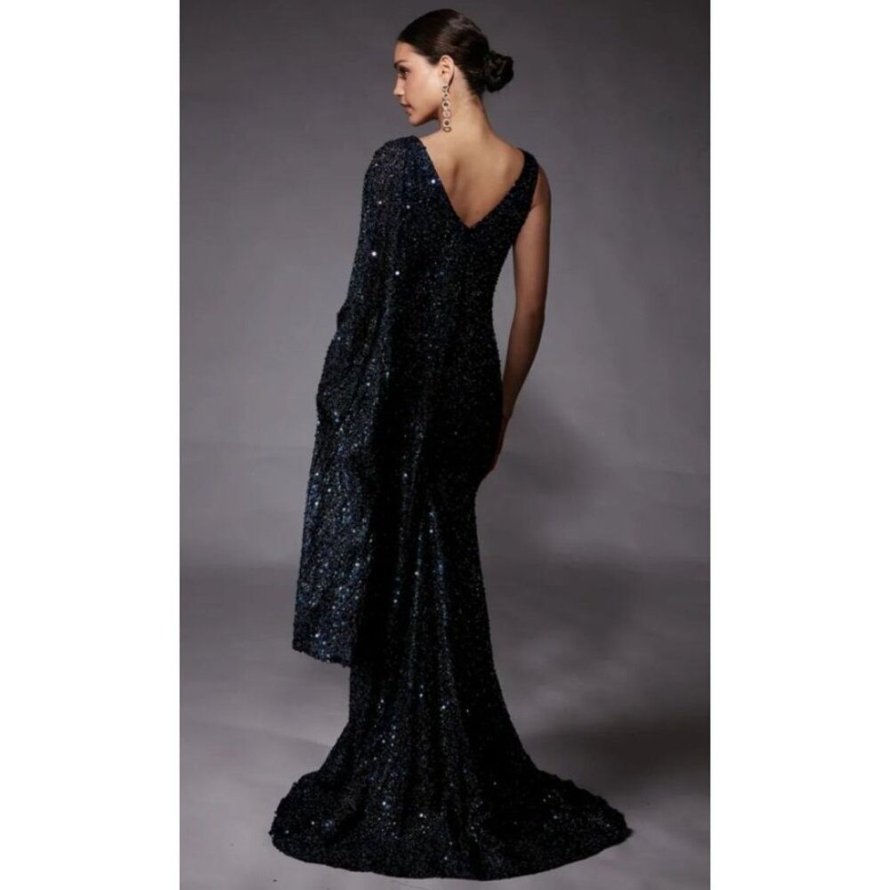 Alyce Paris 27772 - Elegant Scoop Neck Beaded Tulle Gown, Midnight - Picture 2 of 13